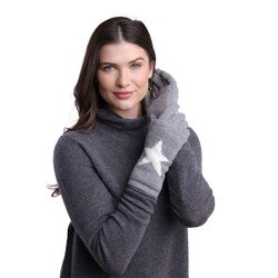 Alashan Cashmere with Angora Star Intarsia 3in1 Glove Women's in Flagstone